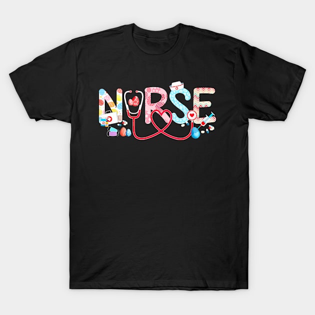 Easter Nurse Stethoscope Scrub Nurse Life Easter Bunny Eggs T-Shirt by sleepsky